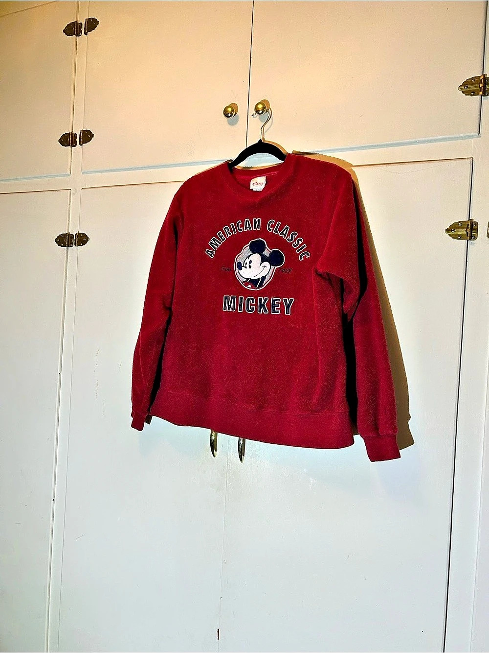 Disney Store American Classic Mickey sweatshirt Girls Size Medium Red Mickey